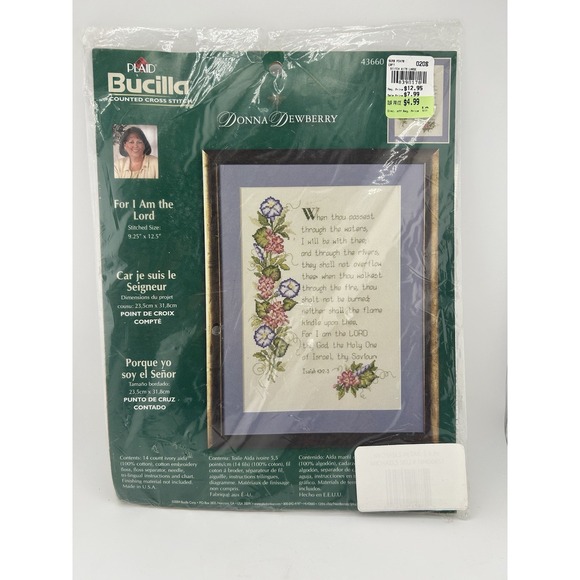 Bucilla Counted Cross Stitch #43660 - "For I Am The Lord" by Donna Dewberry Kit - Picture 1 of 2
